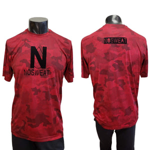 Mens Red Suede Camouflage Short Sleeve Shirt